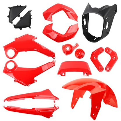 Mokuo Motorcycle Fairing Kits Compatible with Honda Grom MSX 125 2013-2016,Red Color - style: Red