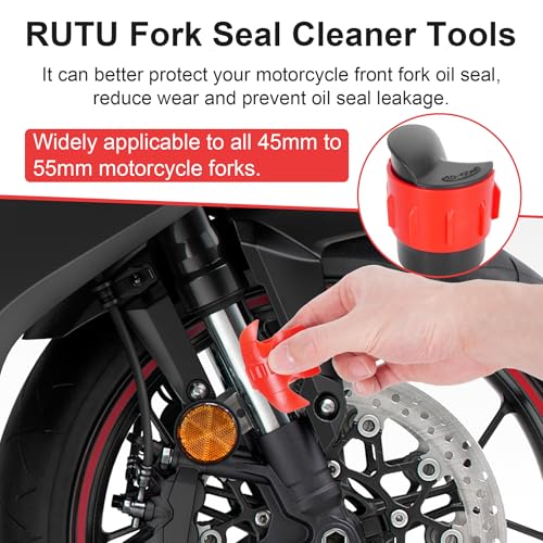 Motorcycle Fork Seal Cleaner 45-55mm Shock Absorber Repair Tool 2 Pack Red - color: RED