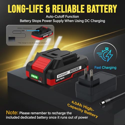Tire Inflator Portable Air Compressor - 160PSI (20V Battery & 12V DC) - color: Red