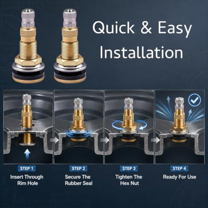 Tubeless Tire Valve Stem TR618A, Clamp-in Brass Air Liquid Valve, Compatible with Tractor Grader Backhoe & Farm Agricultural Industrial Tubeless Tires, 8 Pack - size: TR618A Tire Valve Stem-8PK