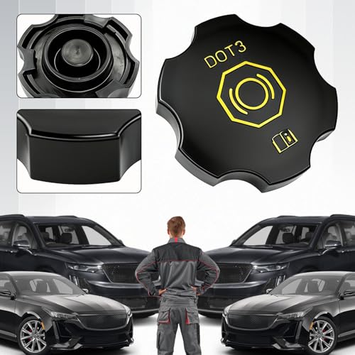 Dot 3 Brake Fluid Cap Replacement, 20760280 Brake Master Cylinder Reservoir Cap for Cadillac Escalade ESV Chevy Suburban Tahoe Silverado Volt GMC Yukon Sierra Acadia Canyon Buick Enclave Lucerne