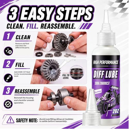 2 OZ RC Differential Oil 200K CST, Silicone RC Diff Fluid, 200, 000 CST - style: 200K 200,000 cSt