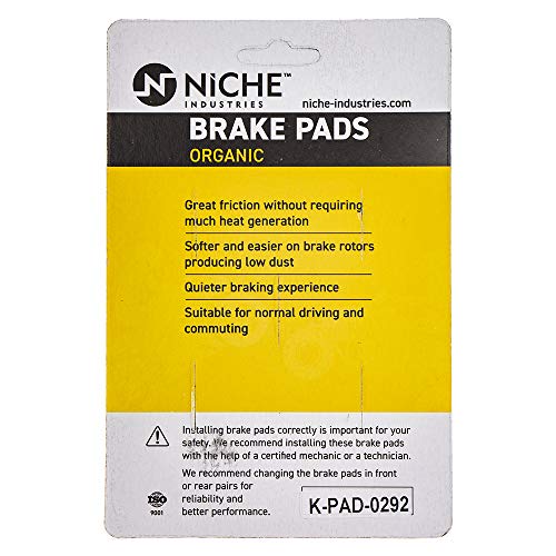 NICHE Front Rear Brake Pad Set for Yamaha 5JJ-W0045-00-00 Organic - size: Organic