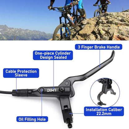 TOBWOLF MTB Hydraulic Disc Brake Set, Four-Piston Bike Brake Upgrade Kit - color: Upgrade Hydraulic Disc Brake Set - Four Piston