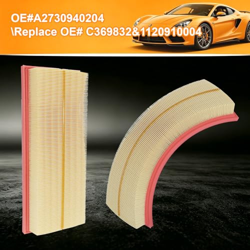 Engine Air Filter Replacement A2730940204 Compatible with Mercedes-Benz E350/C300/ML350/C240/GLK350/GL450/S550/E320/S430/C230 Select Models and More,Engine Air Filter for Car(2 PACK) - style: A 273 094 02 04