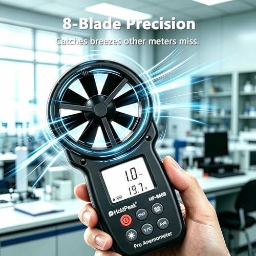 HoldPeak 866B Digital Anemometer, Handheld Wind Speed CFM Meter - color: 866B (1 PC)