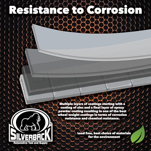 Silverback 1/2 oz Gray Steel Adhesive Wheel Weights, 120-Piece Box - color: Gray, size: 1/2 oz