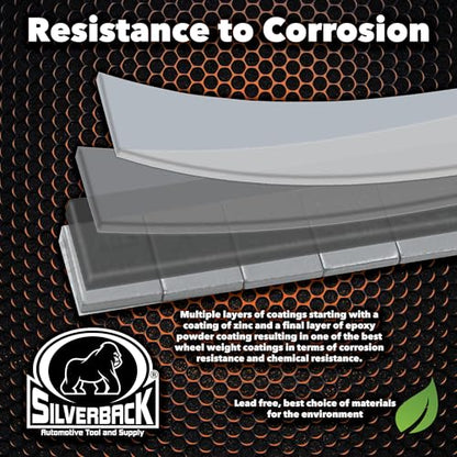 Silverback 1/4 oz Gray Steel Adhesive Wheel Weights, 240-Piece Box - color: Gray, size: 1/4 oz