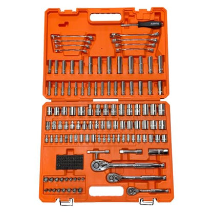 201pc Mechanics Tools Set, 1/2'', 1/4'', 3/8'' Drive Socket Set - size: 201pcs