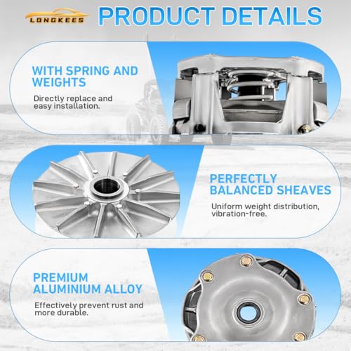 Primary & Secondary Drive Clutch Kit with Puller Tool FIT 2016-2022 Polaris RZR XP 1000 S 1000 General 1000 XP 1000, EBS One-Way Bearing, Replaces 1323298 1323403 1323241 1323068