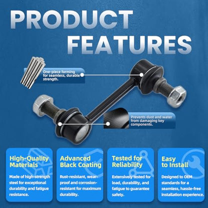 2Pcs K750279 Rear Stabilizer Sway Bar Link Compatible With Kia 2007-2012 Santa Fe, 2007-2012 Veracruz, 2011-2013 Sorento, Compatible With Hyundai 2009-2011 Borrego - size: K750279 X2