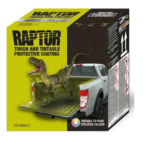 Raptor Truck Bed Liner Kit with Colored Victory Red Tint and Spray Gun - 4 Liters - Protective Spray On Paint for Coating Trucks, Tailgates, Vehicle Undercoating - Tintable Bedliner Formula
