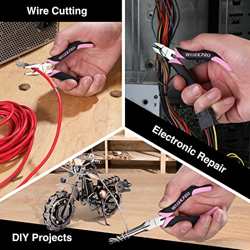 WORKPRO 6-Piece Mini Pliers Set - color: Pink
