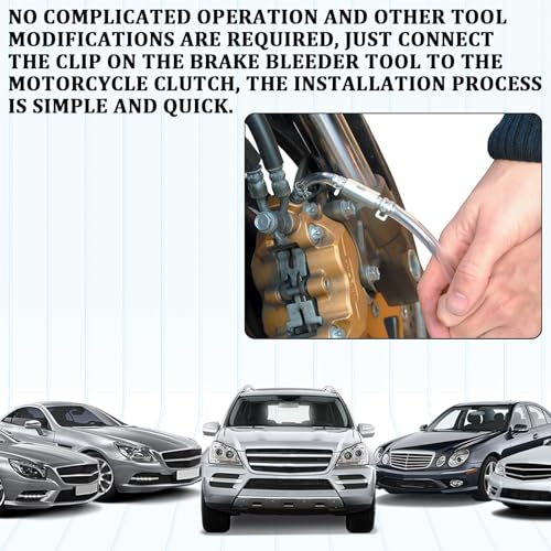 2 Set Brake Bleeder Kit, One Way Check Valve Tube Bleeding Tool Kit with Spring Clamps, Screw Caps, Metal Clips, Brake Fluid Bleeder for Hydraulic System Bleeding for Car Motorcyle Clutch