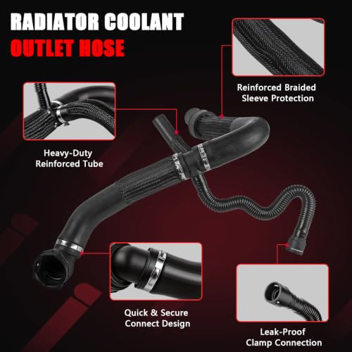 Upper & Lower Radiator Coolant Hose Set Compatible With Jeep Vehicle Renegade 2015-2021 1.3L 2.4L | Replaces# 68440687AA, 68246569AA, 68246567AA, 68249896AC, 68380330AA, 68380330AB (2PCS)