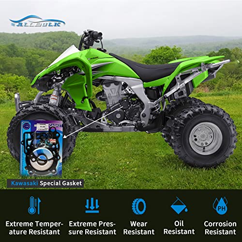 Full Engine Rebuild Gasket Kit, Compatible with Kawasaki KFX 450R, Top End Cylinder Head and Conversion Sealing Set