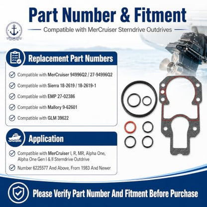 94996Q2 Outdrive Gasket Set for Mercruiser R MR Alpha One Gen I & II Drives