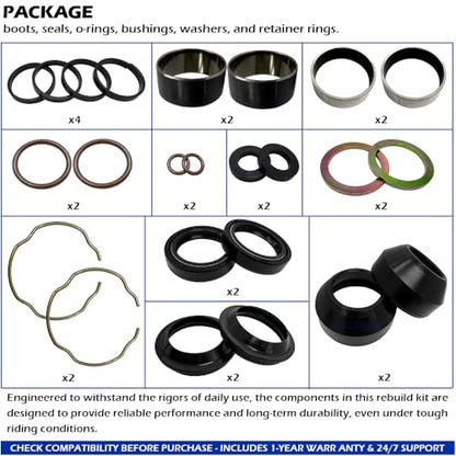 Fork Rebuild Kit with 41mm Forks for Dyna Electra Night Road Glide Street Road King Train Softail Blackline OEM#0403-0022