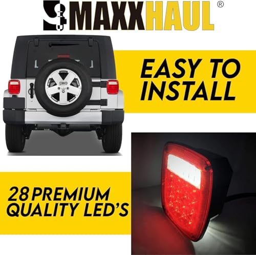 MAXXHAUL 80685 Universal Square 12V Combination 28 LED Signal Tail Light - For Truck Trailer Boat Jeep SUV RV Vans Flatbed 2 Pack