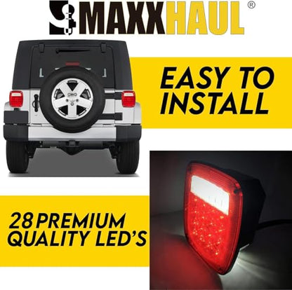 MAXXHAUL 80685 Universal Square 12V Combination 28 LED Signal Tail Light - For Truck Trailer Boat Jeep SUV RV Vans Flatbed 2 Pack