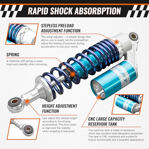 12.6" 320mm Motorcycle Rear Air Shock Absorbers Universal for HONDA - color: Blue