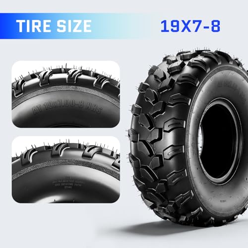19x7-8 ATV Tires,6PR All-Terrain Tires,Tubeless,Pack of 2 - size: 19x7x8