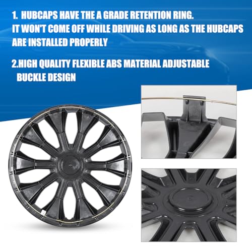 Winjet 16 inch Universal Hubcaps for Steel Wheel Rims Cover,Snap On Car Truck SUV Wheel Rim Covers,Steel ABS+PC Material Set of 4(16 inch,Lacquer) - color: Lacquer (5086-B-16), size: 16 inch