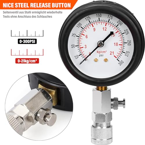 10 Pieces Engine Compression Tester kit with Spark Plug Tester