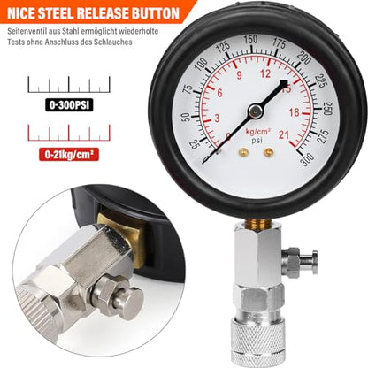 10 Pieces Engine Compression Tester kit with Spark Plug Tester