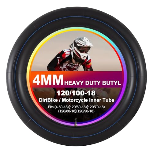 Heavy Duty 4mm Thick Motorcycle Inner Tube Replacement, 120/100-18" Tire Tube Compatible With 4.50-18，120/60-18，120/70-18，120/80-18，120/90-18 - size: 120/100-18