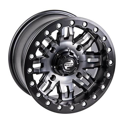 4/156 Tusk Teton Beadlock Wheel 15x7 5.0 + 2.0 Gun Metal/Black For Polaris RZR XP 1000 2014-2021