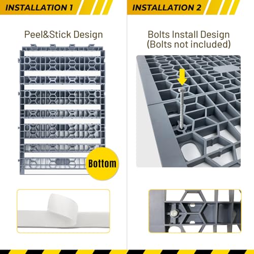 HOXWELL Modular Threshold Ramps for Doorways, 4" Rise Wheelchairs Ramps for Home, Solid Upgrade Material 3000 Lbs Load Capacity Door Ramps for Wheelchairs and Cars (2 PCS) - size: 4''-2 Packs