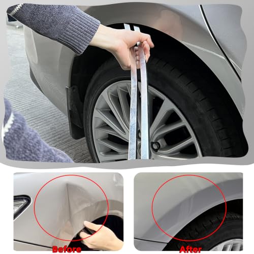 Car Dent Repair Kits,41 pcs Paintless Dent Removal Tools,Auto Body Dent Repair Tool Kit,with Big Curved Rod,Knock Down Pen with 7 Stainless Steel Pen Heads,Rubber Hammer and More.
