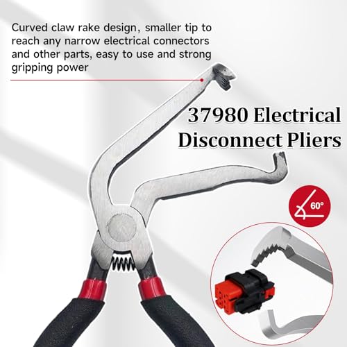4 Pieces Electrical Disconnect Pliers, Electrical Connector Separator Plier, Automotive Hose Clamp Pliers Removal Tool, Fuel Line Disconnect Tool, Push Tab Plugs Style for Car - style: Black 4PCS