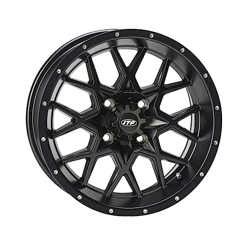 4/137 ITP Hurricane Wheel 16x7 5.0 + 2.0 Matte Black for Kawasaki Teryx4 800 2014-2018