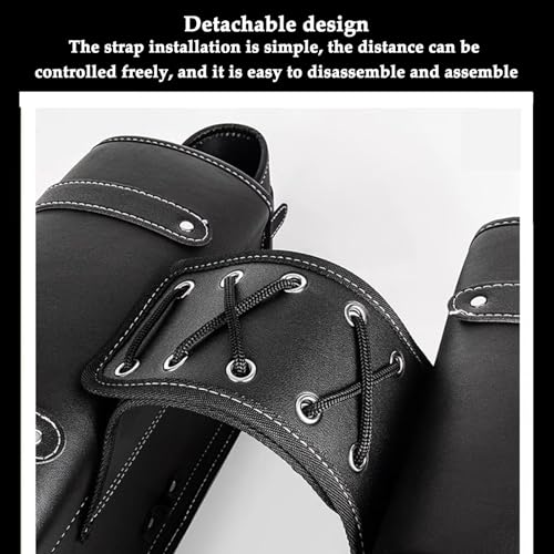 Faux Leather Motorcycle Saddlebags with Lock - size: Large Without Cup Bag