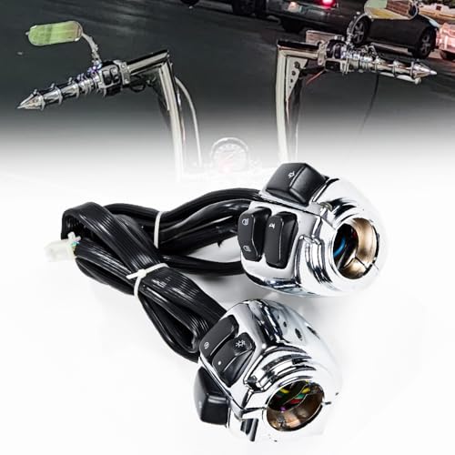 Chrome Handlebar Control Switches & Harness Kit for Harley
