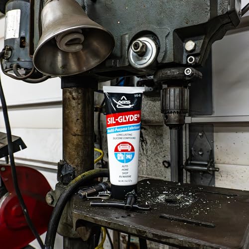 AGS Automotive Solutions SIL-Glyde Multi-Purpose All-Weather Lubricating Compound for All Surfaces - 8 oz Tube, Versitle Multi-Purpose Lubrication, All Weather, Auto, Home, Farm and Shop