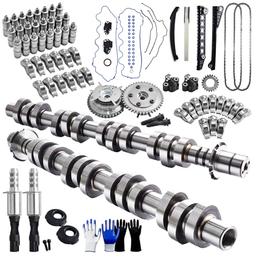 Left & Right Camshaft Rocker Arm Lifters w/Timing Chain Cam Phaser Kit Fits Ford F150 Expedition Super Crew Lariat Triton F250 F350 Super Duty Lincoln Mark LT Navigator 5.4L 3V for 2004-2008 - color: Cam kit w/Timing Chian set