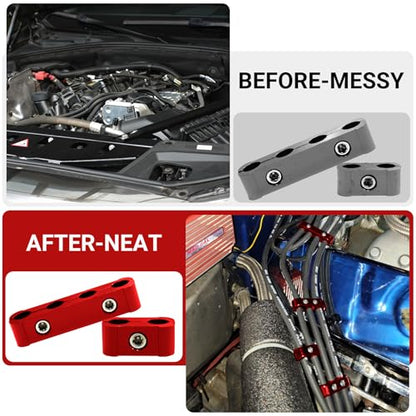 12-Piece Spark Plug Wire Separator and Holder Set (red) - color: red