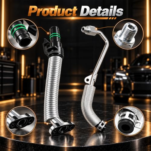 FUSCH Turbo Oil Return Drain Line & Oil Feed Pipe Hose kits Compatible with Chevy Cruze 2011-2016 Sonic 2012-2020 Trax 2015-2021 Buick Encore 2013-2021 1.4L Engine Replace#: 55587854 55592600 55568031