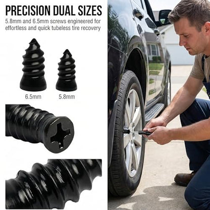 PINKJOY 60 Pcs Tire Repair Nails Self-Tapping Screw Rubber Screw Tool Self-Service Tire Repair NAI for Car Motorcycle Truck - size: 60PCS