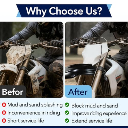 2Pcs Motorcycle Front Wheel Mudguard Compatible with CRF50 Style 125CC Pit PRO Trail Dirt Bike & Tutti Soleil 01, Impact Resistant PP Plastic Dirt Bike Front Fender