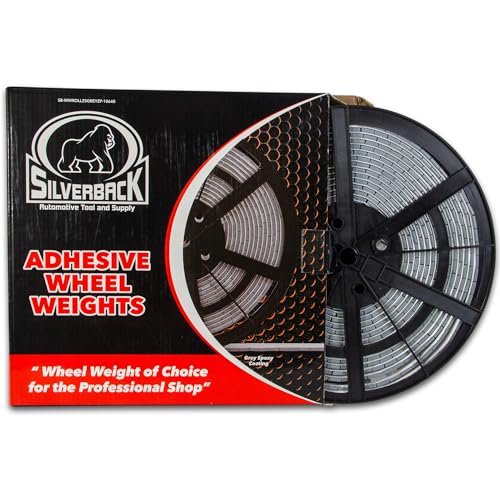Silverback 1/4 oz Grey Steel Adhesive Wheel Weights EZ Peel 10 lb Roll - color: 1 Roll 1/4 oz Grey