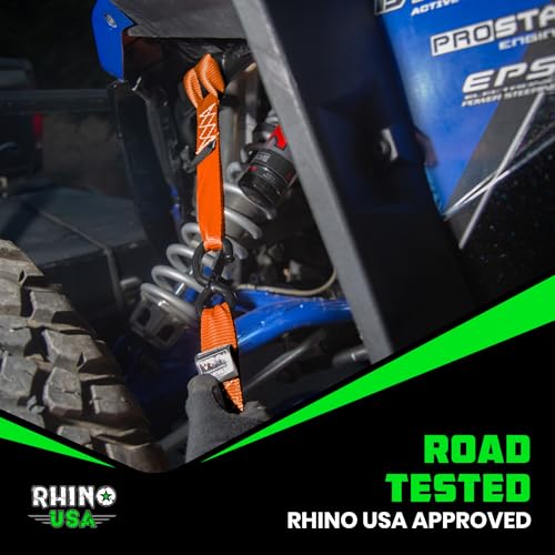 Rhino USA Soft Loop Tie Down Straps (4-Pack) - Motorcycle Handlebar Straps - color: Orange 4-Pack