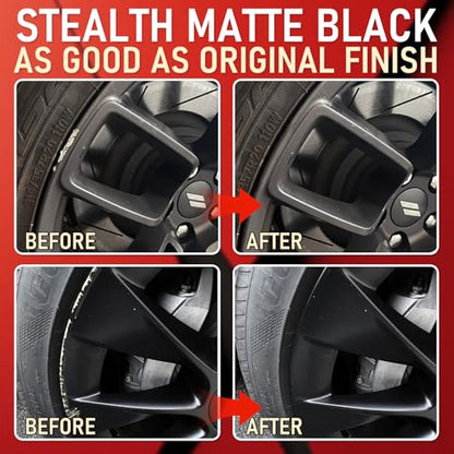 Wheel Scratch Repair Kit, Matte Black Rim Paint Pen for Curb Rash - color: No.02 Matte Black