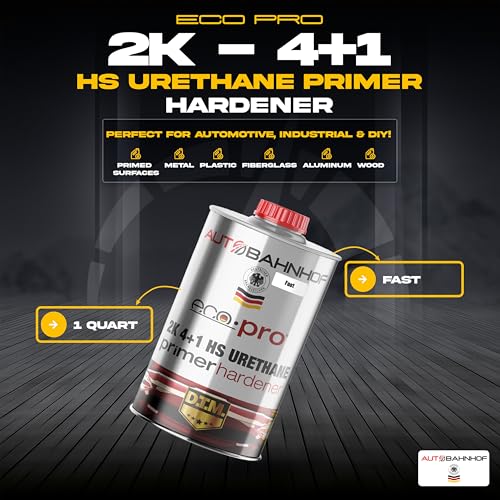Eco Pro 2K 4:1 HS Urethane Primer Beige & Fast Hardener Kit – High Build, Controlled Drying, Auto Body & Industrial Coatings – 1 Gallon Primer + 1 Quart Hardener - color: Eco-Pro-2K-4-1-Beige-Fast-Kit