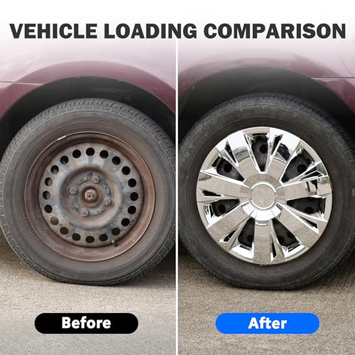 15" Universal Wheel Rim Cover Chrome Hubcaps Snap On Car Truck SUV - color: 5077-Chrome-15