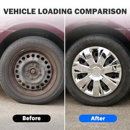15" Universal Wheel Rim Cover Chrome Hubcaps Snap On Car Truck SUV - color: 5077-Chrome-15