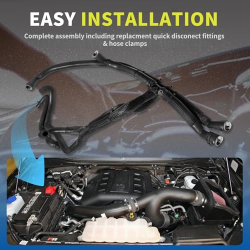 Engine Heater Hose Inlet & Outlet Assembly FL3Z-18472-K 626-802 Compatible With Ford F-150 5.0L 2015-2017